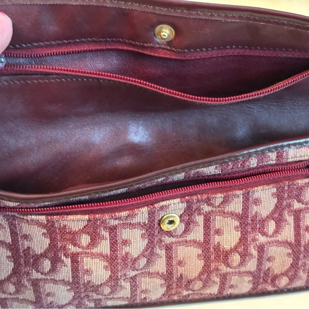 Dior Rich Burgundy Vintage Oblique Wallet